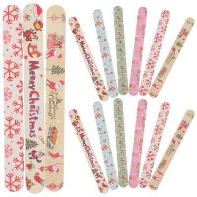 24Pcs Christmas Nail Files: Holiday Emery Boards EVA Double-Sided Christmas Party Nail Files Bulk Stocking Stuffers for Home Salon Random Style (Random Style)