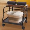 Pedicure Trolley Cart for Pedicure Manicure Beauty Salon Nail Foot Bath Spa,Portable Foot Trolley Storage Pedicure Cart for Hair Salons Home Bathrooms (Coffee) view 1