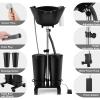 Artist hand Portable Adjustable Shampoo Bowl with Electric Pump, Hair Washing Station,Includes 2 Buckets, Drain Hoses,High-Pressure Sprayer, Foot Pedal Switch,Black view 4