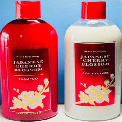 2 JAPANESE CHERRY BLOSSOM SHAMPOO and CONDITIONER bath body Set 16 oz