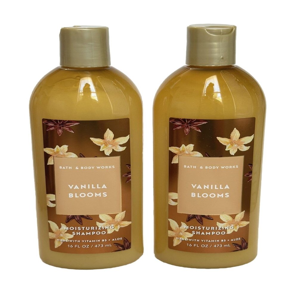 2 Vanilla Blooms Moisturizing Shampoo bath body Made with Vitamin B5+Aloe 16 oz