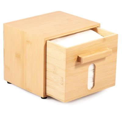 Bamboo Box for Face Towels, Disposable Face Towel Holder, Bamboo Box for Clean Towels XL, 50 Count Facial Towel for Makeup Remover and Facial Wash Dry Wipes, High Volume Suitable for Bathroom