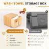 Bamboo Box for Face Towels, Disposable Face Towel Holder, Bamboo Box for Clean Towels XL, 50 Count Facial Towel for Makeup Remover and Facial Wash Dry Wipes, High Volume Suitable for Bathroom view 3