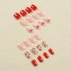 24Pcs Christmas Press on Nails Short Square Fake Nails with Snowflakes Santa Claus Design Glossy False Nails Cute Christmas Nails Acrylic Nails Full Cover Glue on Nails Stick on Nails for Women view 3