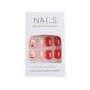 24Pcs Christmas Press on Nails Short Square Fake Nails with Snowflakes Santa Claus Design Glossy False Nails Cute Christmas Nails Acrylic Nails Full Cover Glue on Nails Stick on Nails for Women view 4