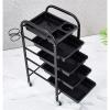 FOGVG Beauty Salon Storage Trolley Cart,Carbon-Steel Hair Salon Station Cabinet with Drawers & Dryer Holder,Moving Barbershop Storage Cart,Salon Cart Furniture for Barber Beauty SPA,01 view 3