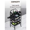 FOGVG Beauty Salon Storage Trolley Cart,Carbon-Steel Hair Salon Station Cabinet with Drawers & Dryer Holder,Moving Barbershop Storage Cart,Salon Cart Furniture for Barber Beauty SPA,01 view 4