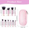 10 Pcs Travel Makeup Brush Set Pink Mini Makeup Brushes Travel Size With Pack Portable Small Eyeshadow Eye Lipstick Foundation Brush Shadow Contour Blush Concealer view 2