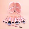10 Pcs Travel Makeup Brush Set Pink Mini Makeup Brushes Travel Size With Pack Portable Small Eyeshadow Eye Lipstick Foundation Brush Shadow Contour Blush Concealer view 4