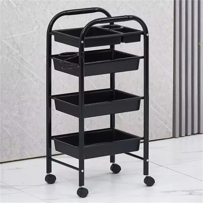 FOGVG Beauty Salon Storage Trolley Cart, Carbon-Steel Hair Salon Station Cabinet with Drawers, Rolling Salon Trolley Storage Cart, Makeup Storage Trolley Cabinet Organizer for Barber Beauty SPA,04