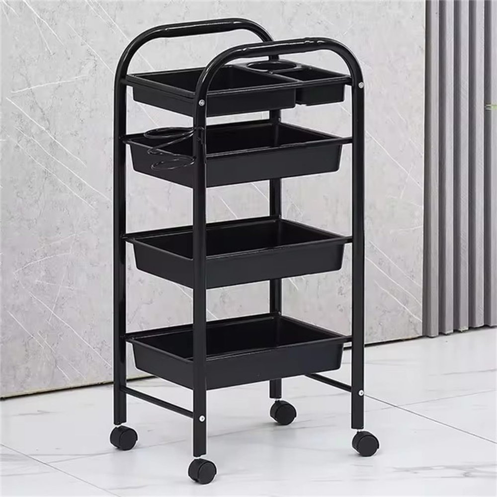 FOGVG Beauty Salon Storage Trolley Cart, Carbon-Steel Hair Salon Station Cabinet with Drawers, Rolling Salon Trolley Storage Cart, Makeup Storage Trolley Cabinet Organizer for Barber Beauty SPA,04