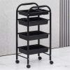 FOGVG Beauty Salon Storage Trolley Cart, Carbon-Steel Hair Salon Station Cabinet with Drawers, Rolling Salon Trolley Storage Cart, Makeup Storage Trolley Cabinet Organizer for Barber Beauty SPA,04 view 1