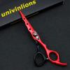 6" 6cr13 Alloy Hairdressing Scissors Black Red Green Purple White Hair Cutting Scissors Thinning Hair Razors Barber Hairdresser(Red) view 2