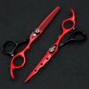 6" 6cr13 Alloy Hairdressing Scissors Black Red Green Purple White Hair Cutting Scissors Thinning Hair Razors Barber Hairdresser(Red) view 4