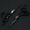 6" 6cr13 Alloy Hairdressing Scissors Black Red Green Purple White Hair Cutting Scissors Thinning Hair Razors Barber Hairdresser(Black) view 4