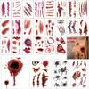 26 Sheets Halloween Wound Simulation Tattoo Stickers - Waterproof view 1