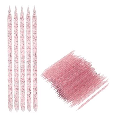 Disposable Nail Cuticle Pusher, Practical Plastic Cuticle Manicure Pedicure Stick, 100 Pieces for Nail Salon for Nail Techniques for Home (Rose Red)