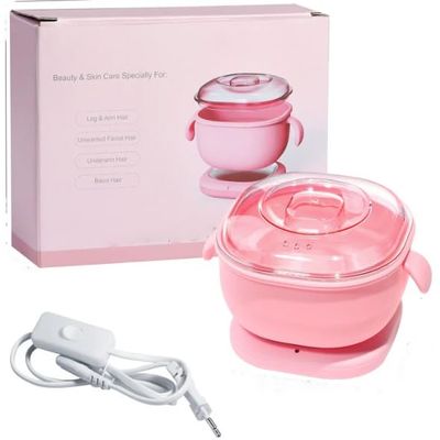 Portable Wax Melting Pot for Beauty and Skin Care, Pink, with Cord