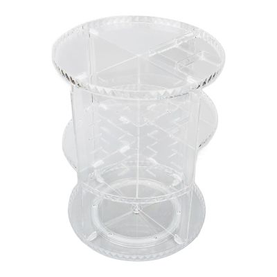 360 Degree Rotation Rotating Makeup Organizer Transparent Stable Base Cosmetic Storage Box for Lipstick Skincare