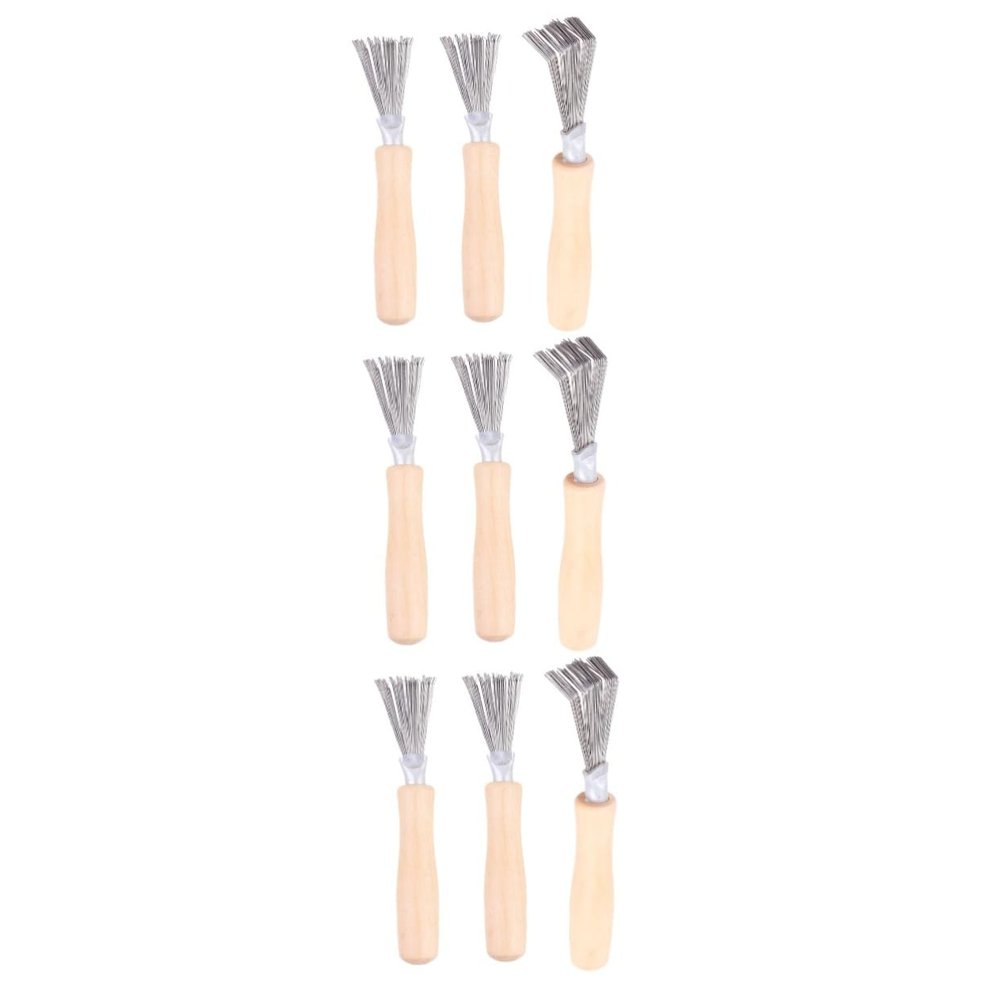 Baluue 9pcs Hair Brush Cleaner Tool Ergonomic Comb Rake for Easy Hair Removal Compact Lightweight Design for Travel Use