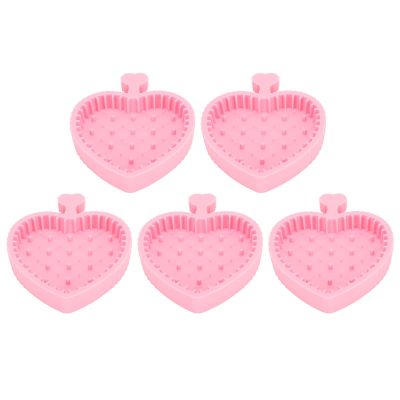 5pcs Makeup Brush Cleaning Bowl Silicone Portable Heart Shape Removal Foldable Sponge Powder Puff Cleaning Mat