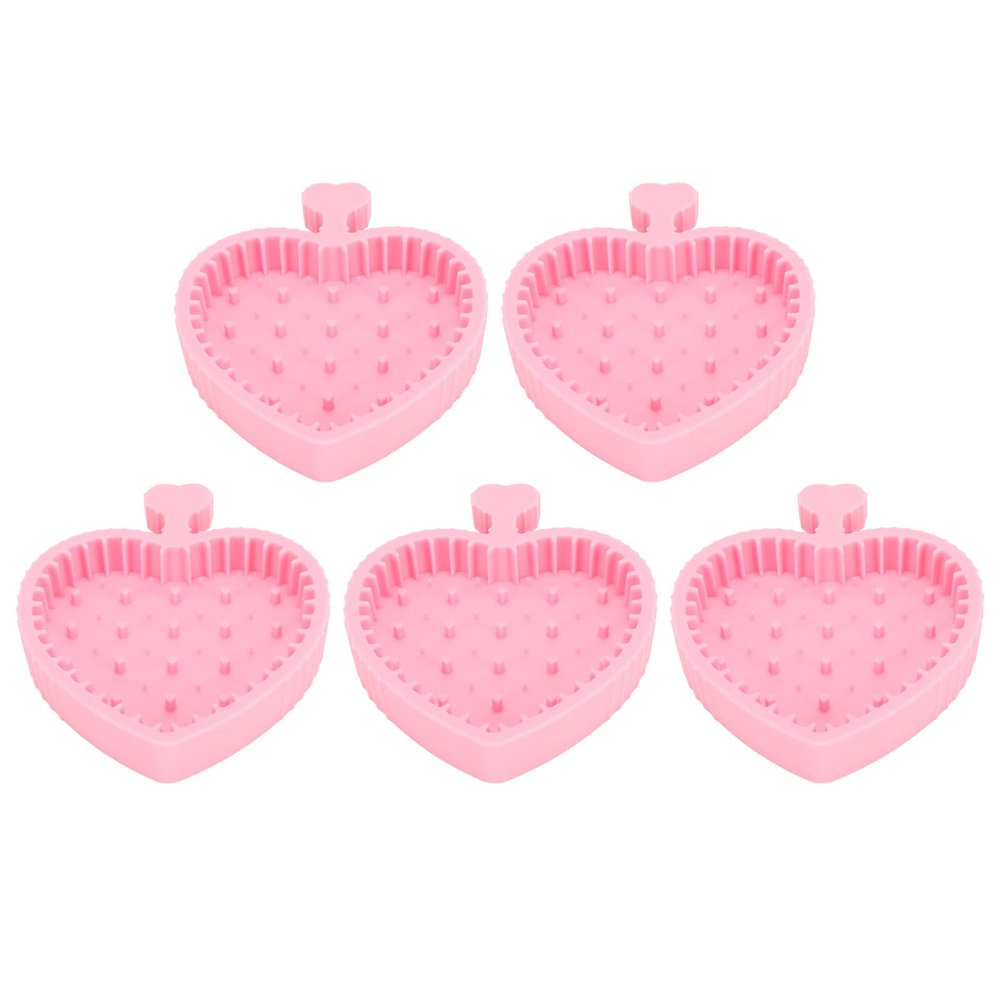 5pcs Makeup Brush Cleaning Bowl Silicone Portable Heart Shape Removal Foldable Sponge Powder Puff Cleaning Mat