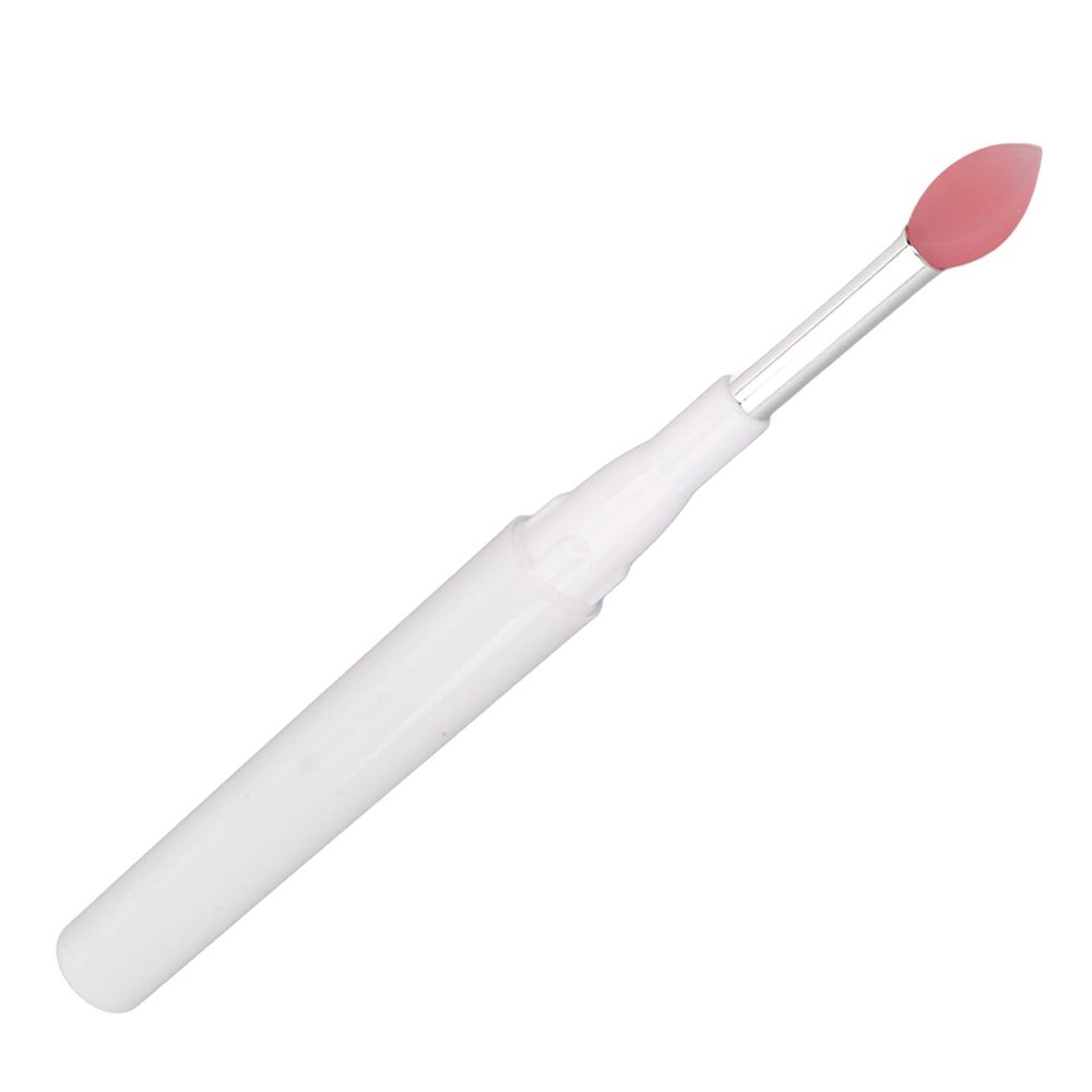 10Pcs Silicone Lip Brush Soft Reusable Dustproof Portable Multipurpose Lipstick Eyebrow Applicator Brushes with Lid