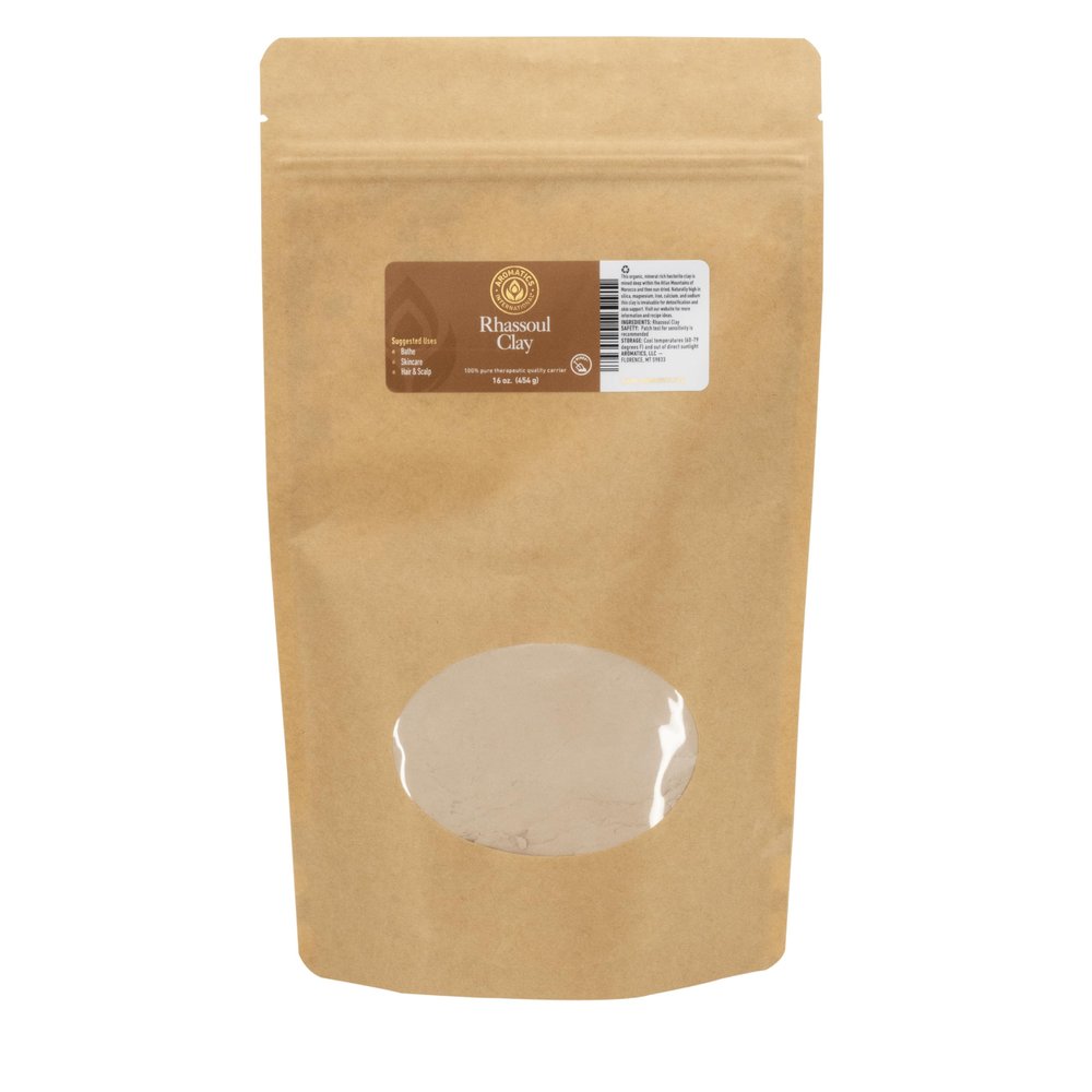 Aromatics International Rhassoul Clay 16 oz Natural Mineral-Rich Clay Powder for Face Masks, Hair Care, and DIY Skincare