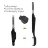 2 in 1 Eyelash Teeth Comb Stainless Steel Dual Heads Foldable Grooming Teeth Eyebrow Brush for Makeup Black view 2