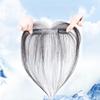 2x12cm Invisible Straight Topper 3D Air Bangs Clip In Hairpiece Human Hair Wiglet for Women's Thin Hair (Mocha) view 2