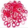 Hair Ties Pink Gentle Hair Ties for Girls Kids Childs Baby No Damage Soft and Stretchy Nylon Fabric Ponytail Holders view 1