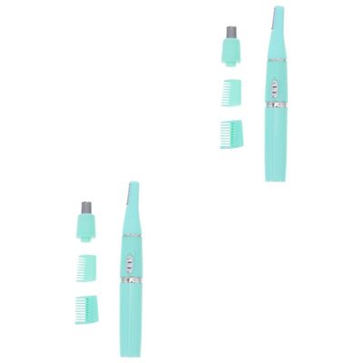 NOLITOY 2pcs Electric Eyebrow Trimmer Multipurpose Hair Removal Tool Detachable for Precision Trimming for Eyebrows Nose and Sideburns Easy to Clean and Use No Battery Required