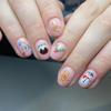Christmas Press on Nails Short Square Fake Nails with Snowman Gingerbread Man Designs Christmas Illumination Christmas Acrylic Nails Full Cover False Nails Christmas Nail Art Decoration for Women 24Pc view 1
