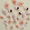 Christmas Press on Nails Short Square Fake Nails with Snowman Gingerbread Man Designs Christmas Illumination Christmas Acrylic Nails Full Cover False Nails Christmas Nail Art Decoration for Women 24Pc view 2