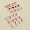 Christmas Press on Nails Short Square Fake Nails with Snowman Gingerbread Man Designs Christmas Illumination Christmas Acrylic Nails Full Cover False Nails Christmas Nail Art Decoration for Women 24Pc view 3