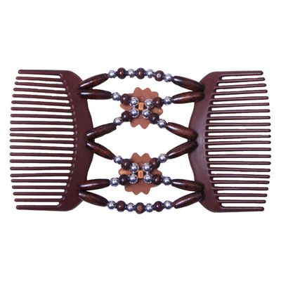Beauty Bow Double Hair Combs Clips for Women, Stylish and Stretchy Hair Accessories - Great for Parties and Everyday Use - Light Brown