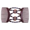 Beauty Bow Double Hair Combs Clips for Women, Stylish and Stretchy Hair Accessories - Great for Parties and Everyday Use - Light Brown view 1