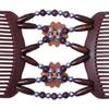 Beauty Bow Double Hair Combs Clips for Women, Stylish and Stretchy Hair Accessories - Great for Parties and Everyday Use - Light Brown view 2