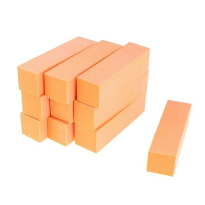 10 Pcs Professional Manicure Pedicure Buffer Buffing Tool Block Set - 4 Way Sanding Files for Nail Art, Gel Polish - Home & Salon Use - Orange