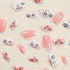 24Pcs Christmas Press on Nails Short Almond Fake Nails with Christmas Cute Elk Design Glossy False Nails Nude Pink Fake Nails Cute Nails Acrylic Nails Full Cover Glue on Nails Stick on Nails for Women view 2