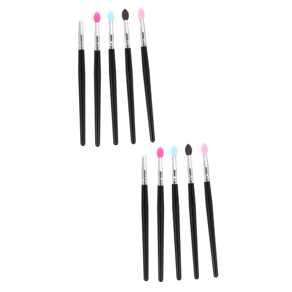 NOLITOY 10pcs Angled Eye Shadow Brush Eye Makeup Applicator Shimmer Shadow Brush Compact