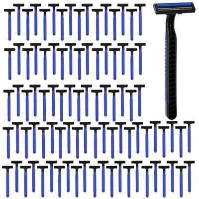 CACASO 200 Pcs Disposable Razors,Twin Blade Razors with Clear Safety Cap,Disposable Razors Individually Wrapped Bulk,Stainless Steel Blade Shaving Razors Bulk for Men &Women Bathing Hotel Travel