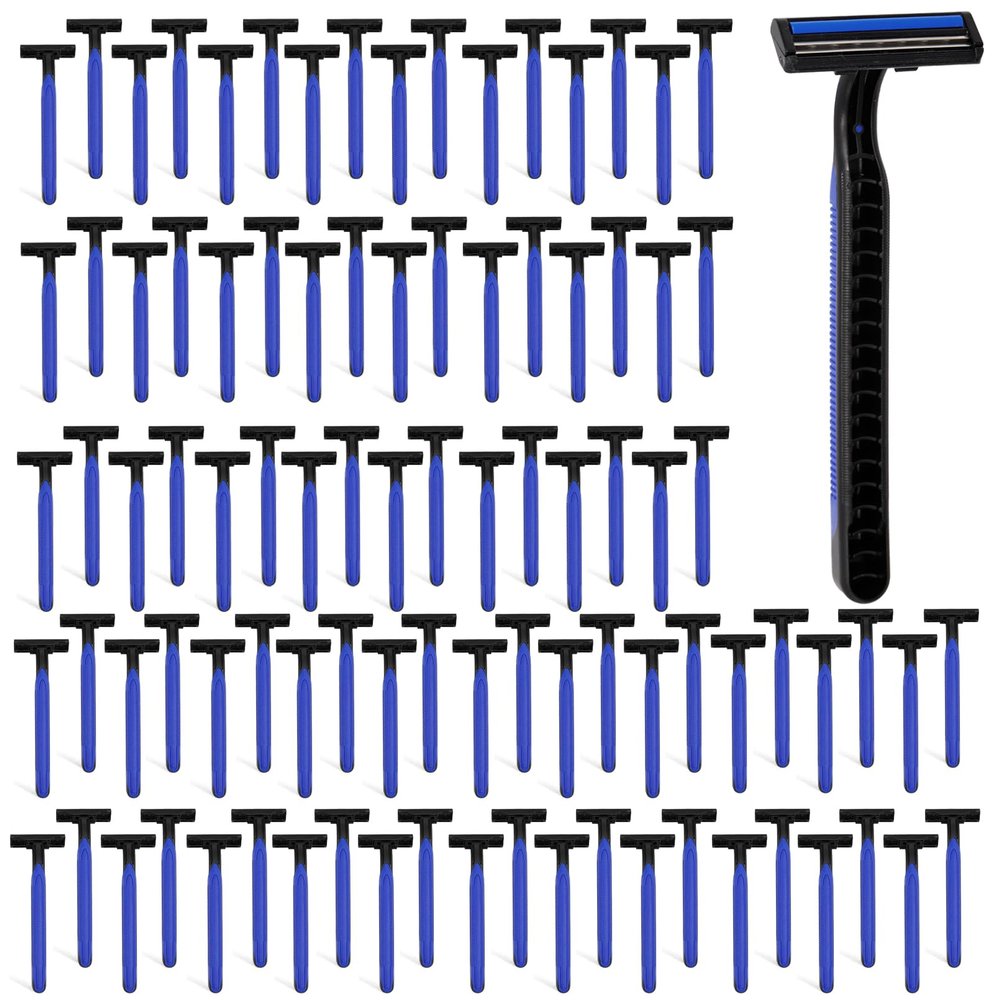 CACASO 200 Pcs Disposable Razors,Twin Blade Razors with Clear Safety Cap,Disposable Razors Individually Wrapped Bulk,Stainless Steel Blade Shaving Razors Bulk for Men &Women Bathing Hotel Travel