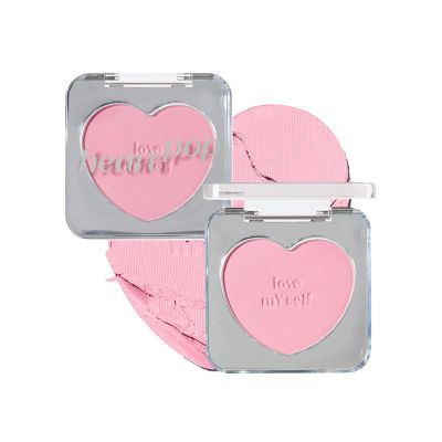 ETUDE Heart Pop Blush, Cool Berry Cheek Color, Natural Highlight & Glossy Finish, Lightweight Formula, Compact 0.2 oz  Squeeze Berry