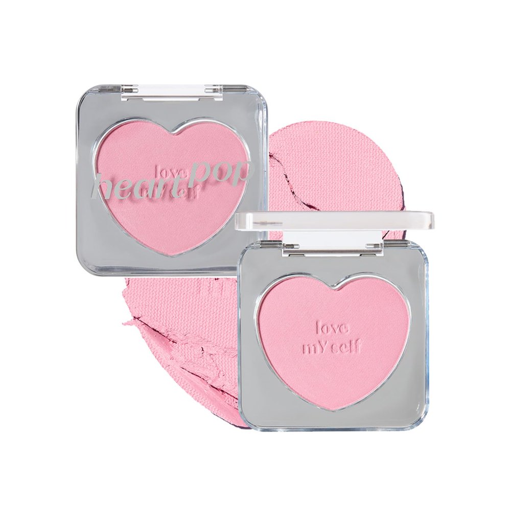 ETUDE Heart Pop Blush, Cool Berry Cheek Color, Natural Highlight & Glossy Finish, Lightweight Formula, Compact 0.2 oz  Squeeze Berry