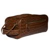 Premium Buffalo Leather Unisex Toiletry Bag Travel Kit (King Size )Shaving kit Accessories :Shaving Brush Case , Razor Protective Travel Case ( Combo of 4 Items) (Crocodile Print) (Croco Tan) view 1