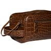 Premium Buffalo Leather Unisex Toiletry Bag Travel Kit (King Size )Shaving kit Accessories :Shaving Brush Case , Razor Protective Travel Case ( Combo of 4 Items) (Crocodile Print) (Croco Tan) view 3