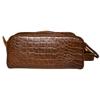 Premium Buffalo Leather Unisex Toiletry Bag Travel Kit (King Size )Shaving kit Accessories :Shaving Brush Case , Razor Protective Travel Case ( Combo of 4 Items) (Crocodile Print) (Croco Tan) view 4