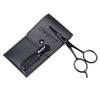 Stainless Steel Men Beard Scissors Mustache Grooming Set with Fine Tooth Comb & PU Leather Bag, for Home or Travel, & Easy to Clean, Perfect Beard Styling - Black view 1