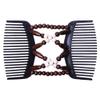 Beauty Bow Double Hair Combs Clips for Women, Stylish and Stretchy Hair Accessories - Great for Parties and Everyday Use - White Beads view 1